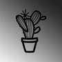Wallity Cactus - 464 Escultura de Pared de Metal Negra